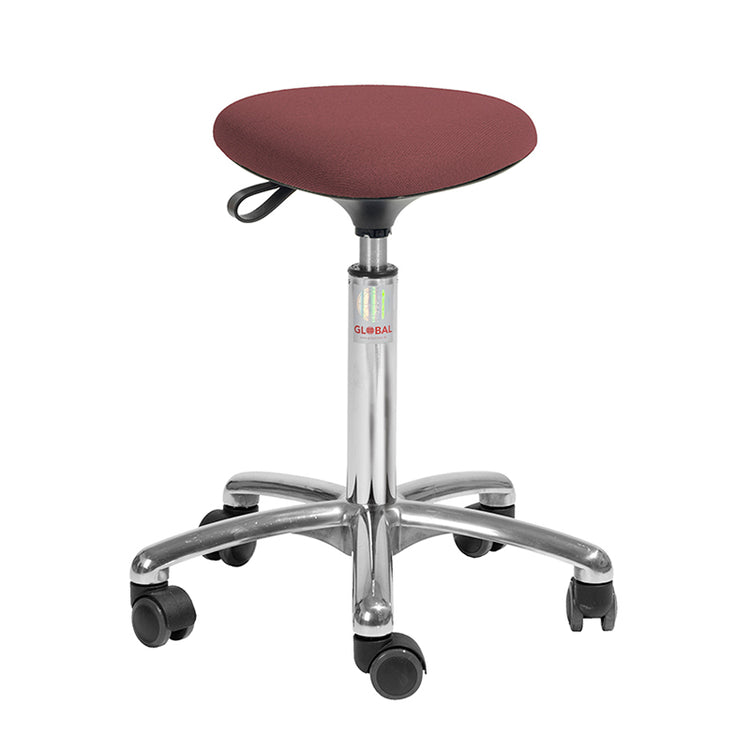 Tabouret ergonomique Tria - Alu 50 - Revêtement écoresponsable Cura