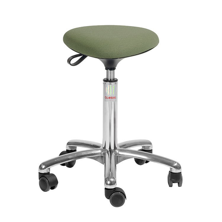 Tabouret ergonomique Tria - Alu 50 - Revêtement écoresponsable Cura