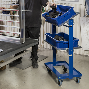 Chariot porte-bacs - étagères inclinables - 150 kg