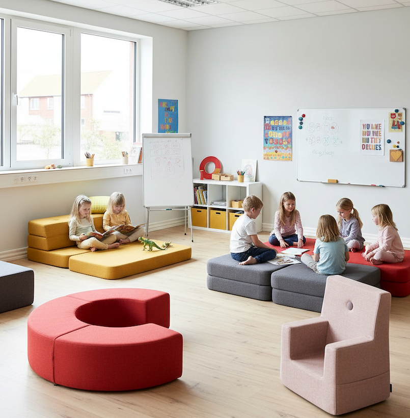 Poufs modulables en milieu scolaire : flexibilité et confort pour les élèves