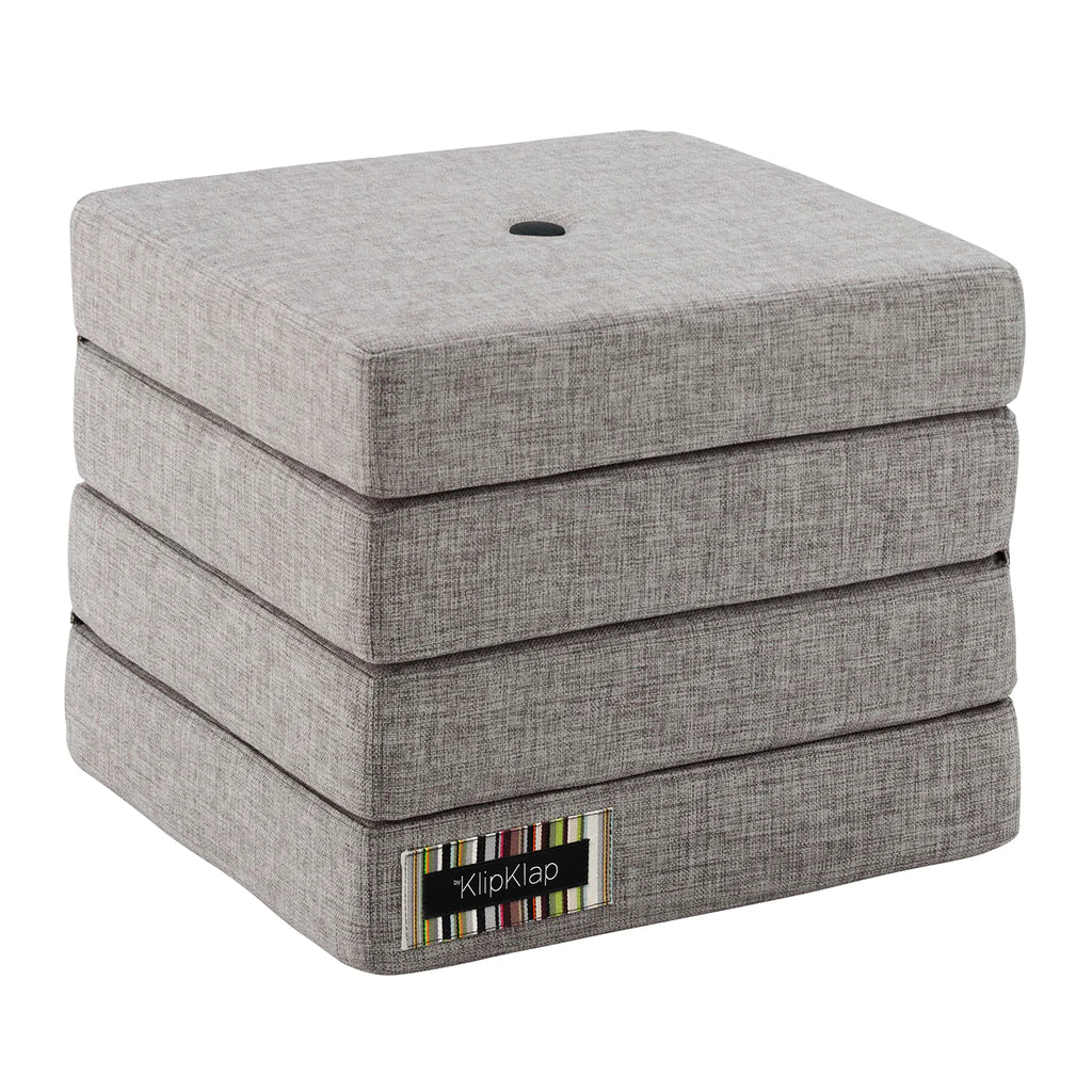 Pouf KK repliable 4 coussins gris clair, assise au sol