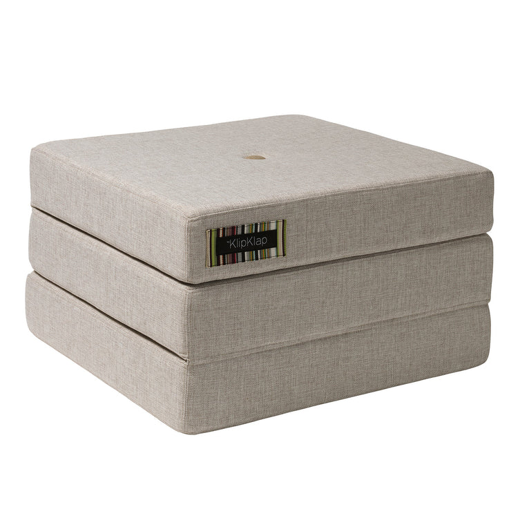 Pouf KK repliable 3 coussins beige, assise au sol