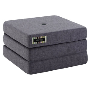 Pouf KK repliable 3 coussins bleu/gris, assise au sol