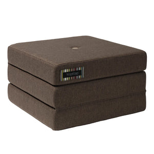 Pouf KK repliable 3 coussins marron, assise au sol