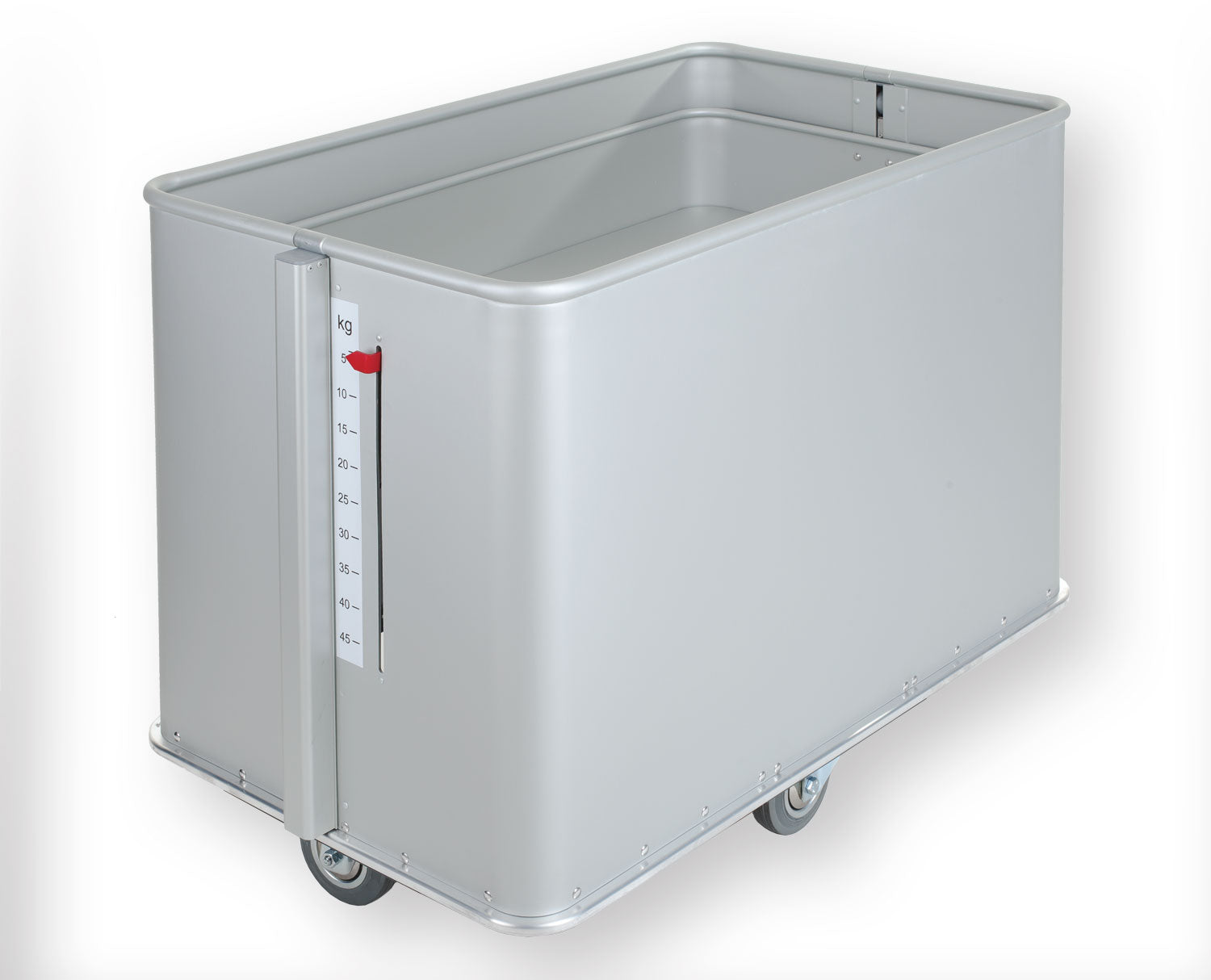 Chariot à fond remontant avec indication du pesage