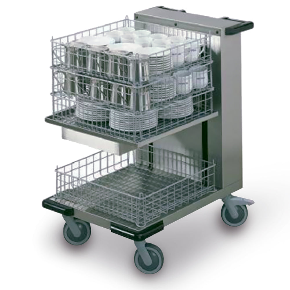 Chariot porte casiers inox à niveau constant