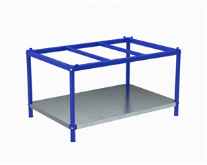 Table de support ergonomique avec étagère inférieure pour palettes bleue