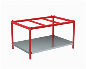 Table de support ergonomique avec étagère inférieure pour palettes rouge