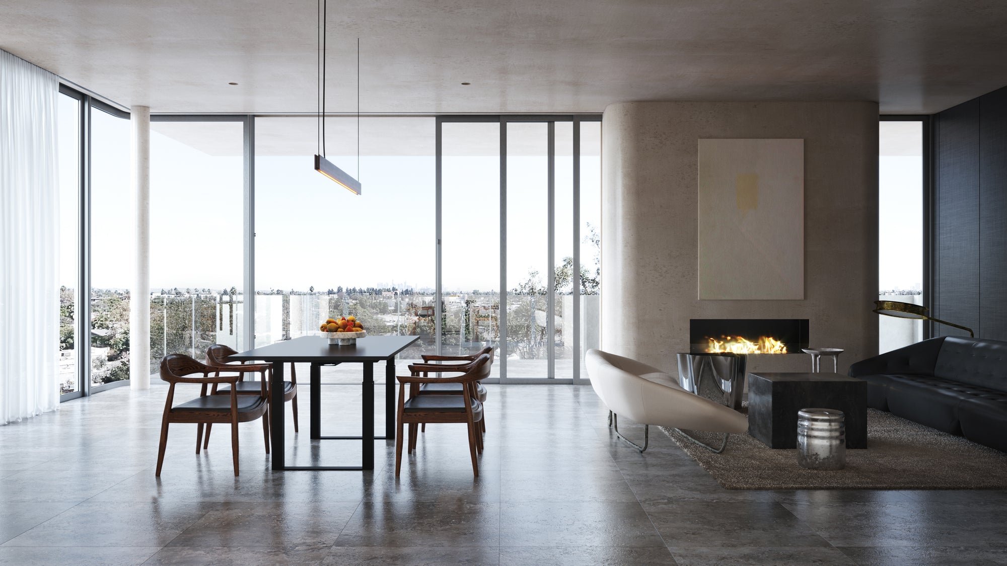 La table Skagerrak intégrée dans un salon