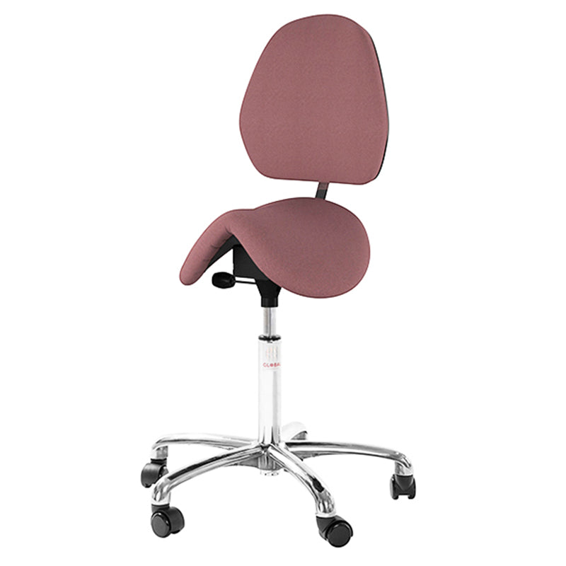 Siège-selle avec dossier Dalton - Alu61 - Revêtement écoresponsable Cura