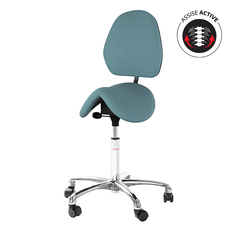 Siège-selle avec dossier Dalton - Alu61 - Revêtement écoresponsable Cura