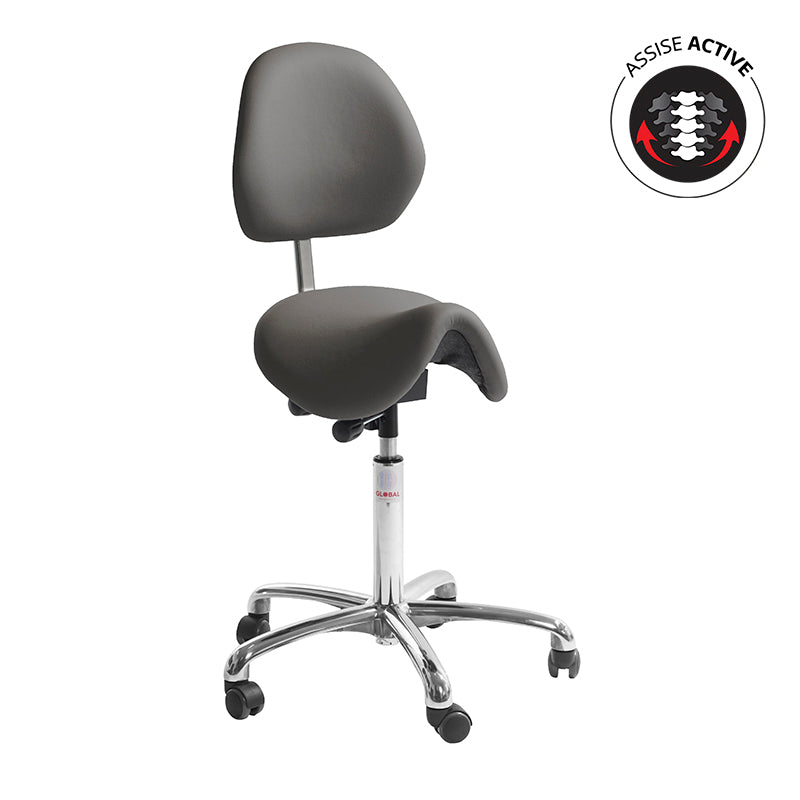 Siège-selle dossier Dalton - Alu61 - assise active