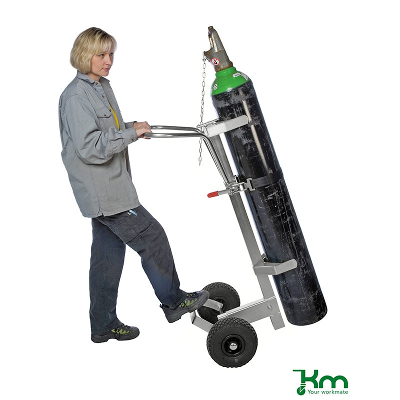 Diable ergonomique pour fûts et bouteilles de gaz - 80 kg