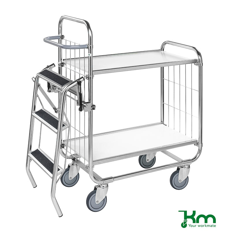 Marche pied pour chariots de préparation de commandes