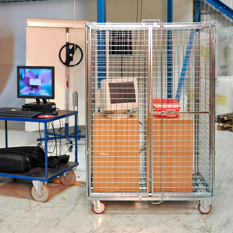 Roll conteneur sécurisé - longueur 1200 mm - 4 côtés