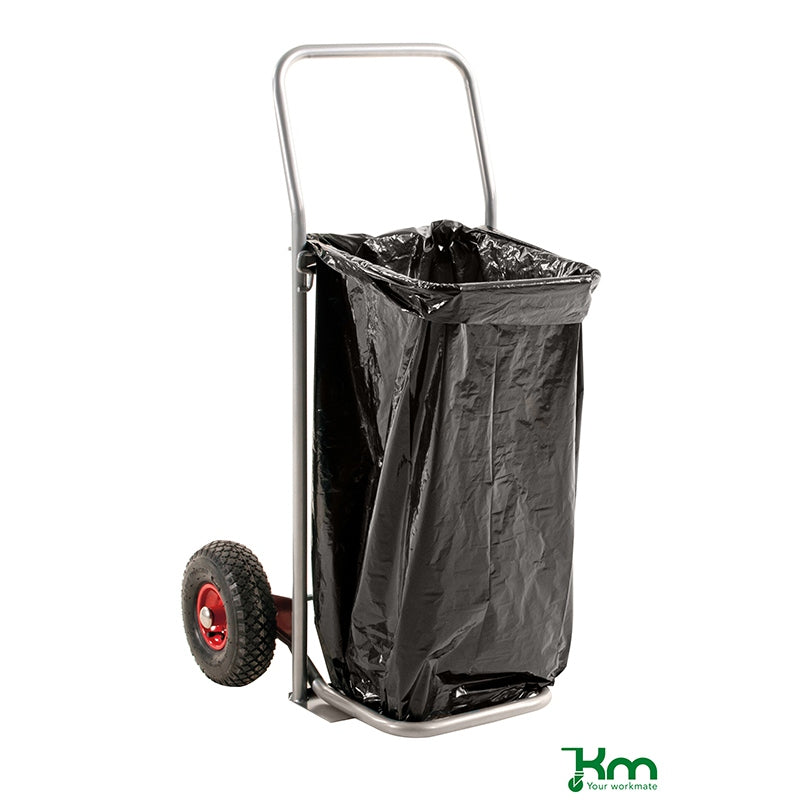 Chariot pour sac poubelle - roues pneumatiques - 125 L