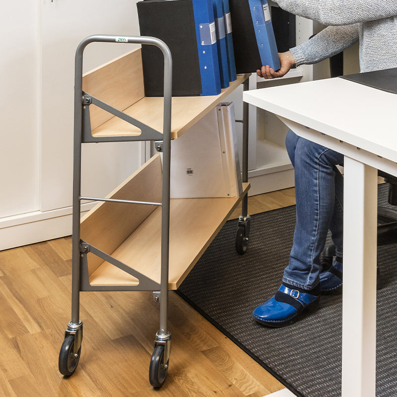 Chariots d'archives avec séparateurs - 2 étagères