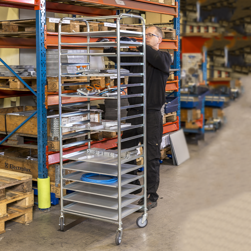 Chariot porte-plateaux modulable - 150 kg