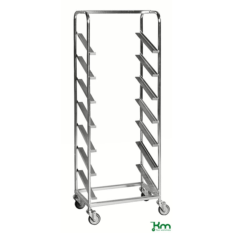 Chariot porte-bacs - étagères inclinées - 150 kg