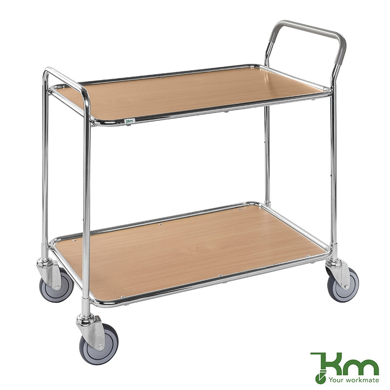 Chariots de service - 2 étagères - 2 poignées