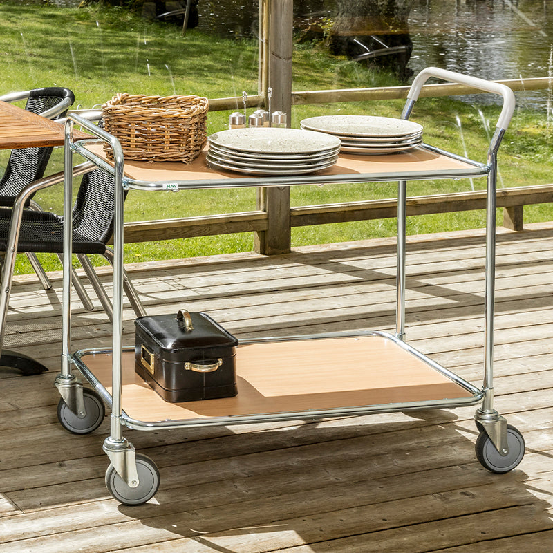 Chariots de service - 2 étagères - 2 poignées