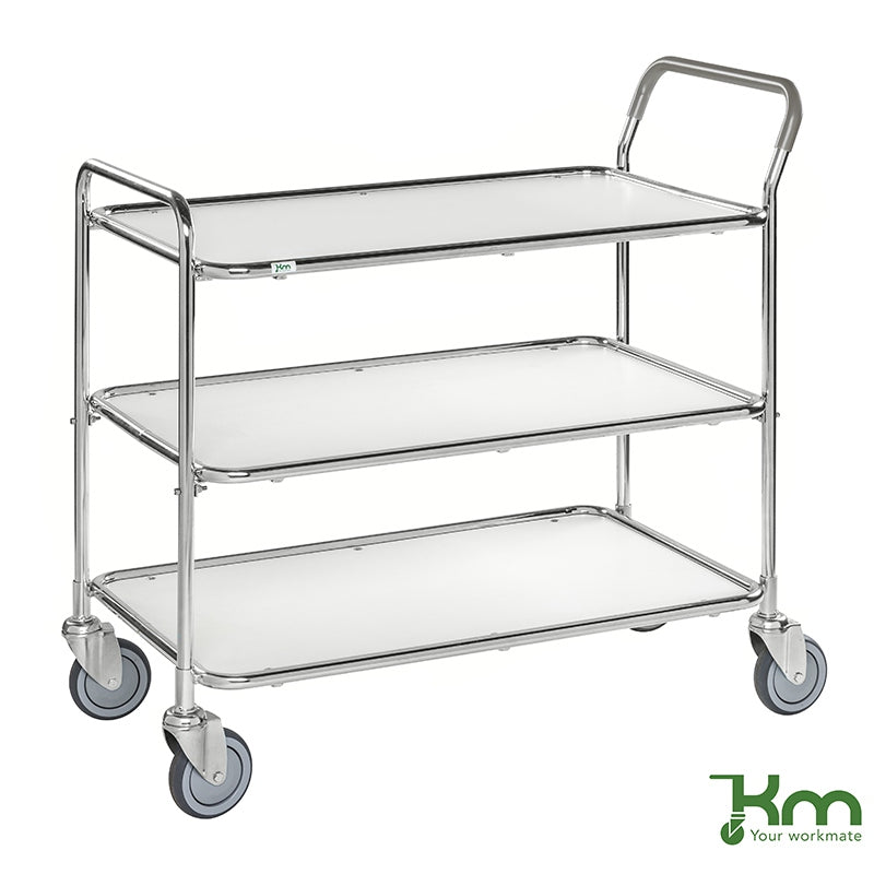 Chariot de service 3 étagères - 2 poignées