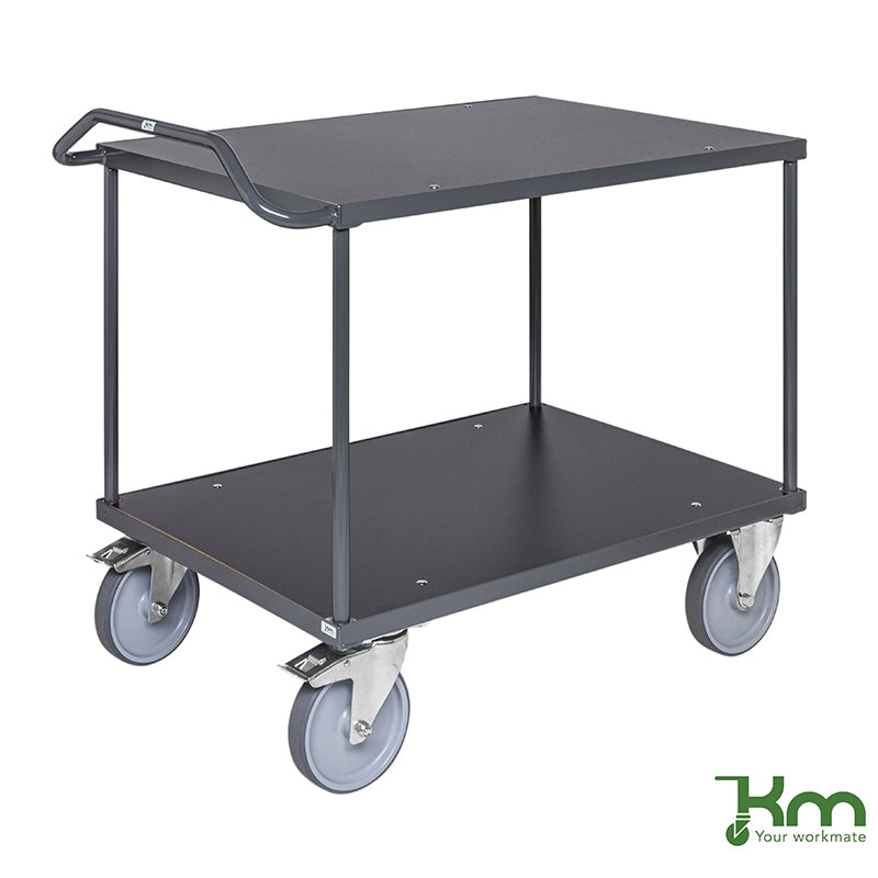 Chariot plateforme ergonomique - 2 étagères - 500 kg