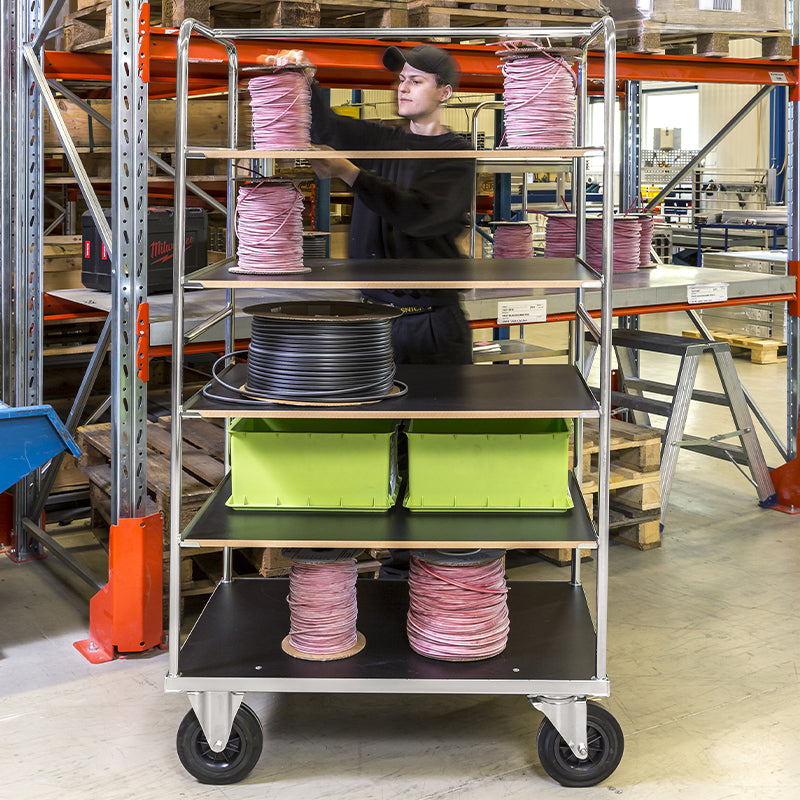 Chariot plateforme - 5 étagères - 500 kg