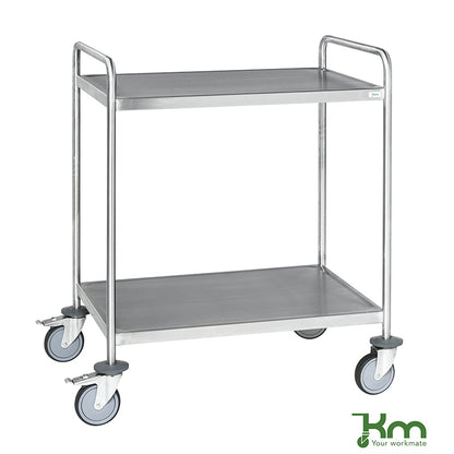 Chariots dessertes inox soudés C3 avec poignées - 2 ou 3 étagères