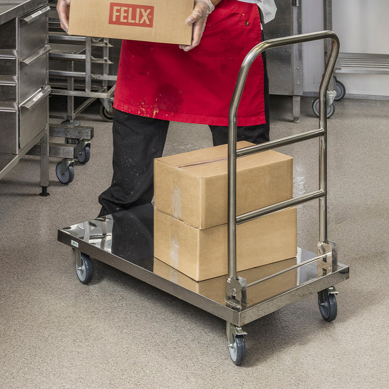 Chariot plateforme inox C2