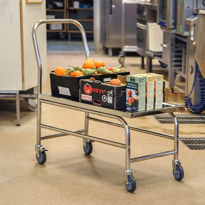 Chariot plateforme élevée inox C3 avec roulettes inox