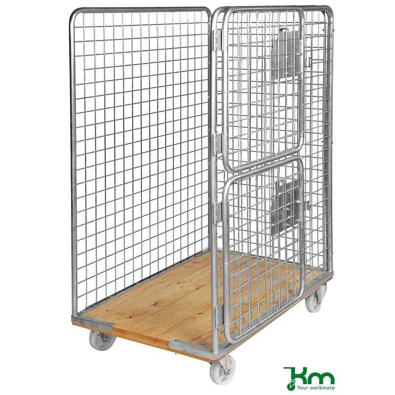 Roll conteneur avec socle bois - longueur 1200 mm - 800 kg