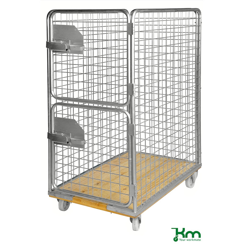 Roll conteneur avec socle bois - longueur 1200 mm - 800 kg