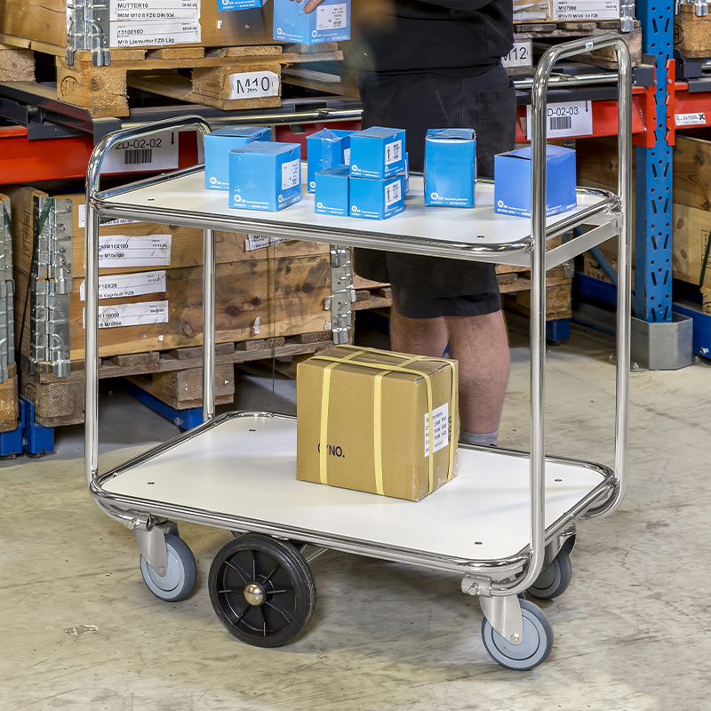 Chariots de préparation de commandes - 2 ou 3 étagères - 300 kg